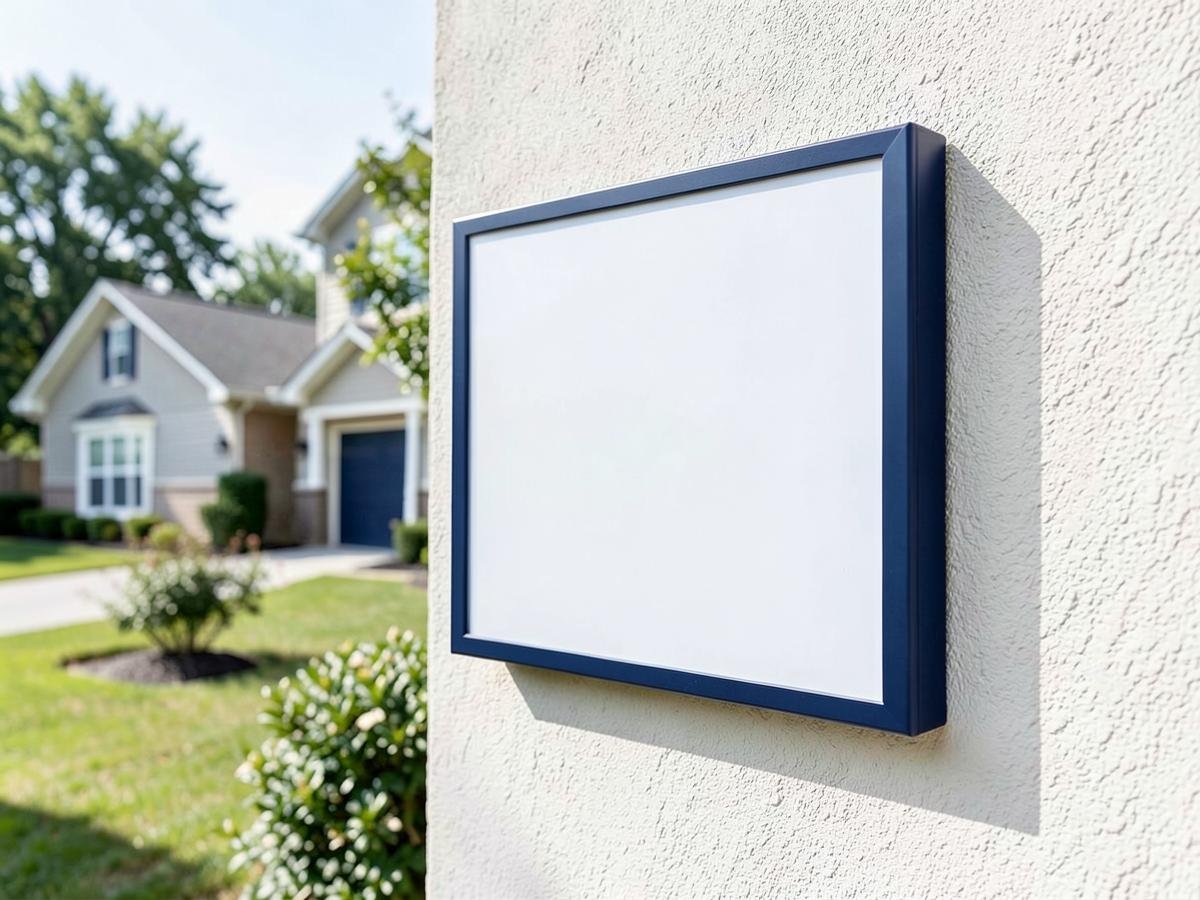 Site board installed at a residential construction project